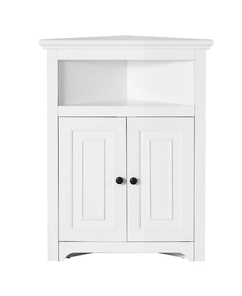 Slickblue 3 Tier Corner Kitchen Cabinet with Wooden Doors and Storage Space