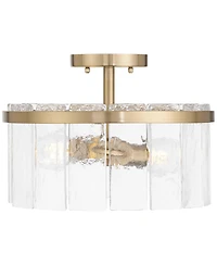 Possini Euro Design Possini Euro Soresi 14"W Piastra Glass 2-Light Ceiling Light