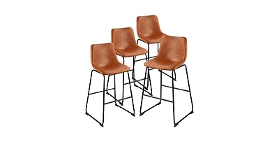 Slickblue Set of 4 26 Inch Pu Leather Counter Height Bar Stools