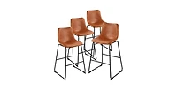 Slickblue Set of 4 26 Inch Pu Leather Counter Height Bar Stools