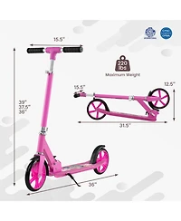 Sugift Folding Aluminum Alloy Scooter with 3 Adjustable Heights for Kids and Adults