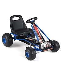 Sugift Kids 4-Wheel Pedal Go Kart with Adjustable Seat and Multi-Terrain Wheels, Ages 3-8