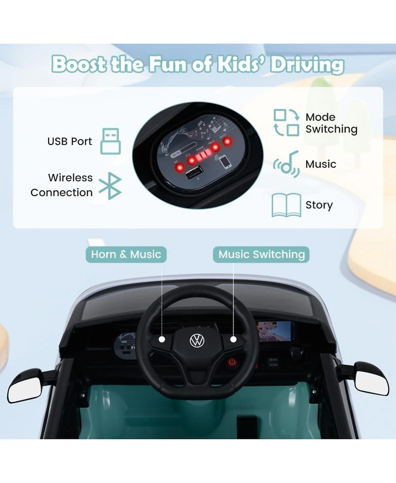 Hongge Kids Electric Ride On Bus with Music and Led Headlights