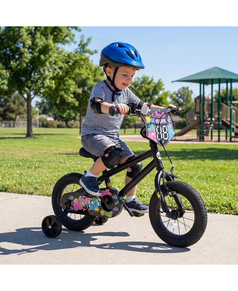 Hongge 12-Inch Removable Training Wheels Kids Bike, 110 lb. Capacity, Ages 3-4