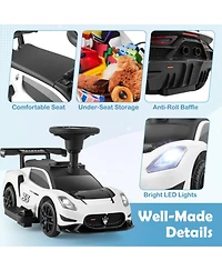 Hongge 6V Electric Sports Car Ride-On with Led Lights & Foot Pedal, Ages 18-60 Months