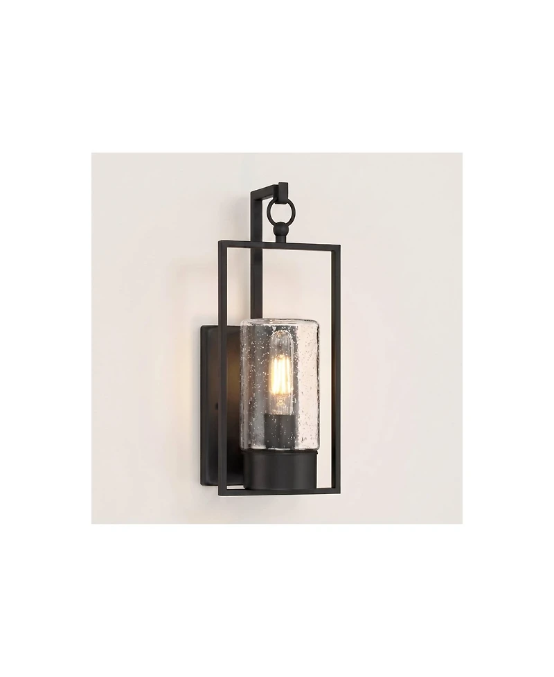 John Timberland Nordvik 15" High Seeded Glass Outdoor Wall Light