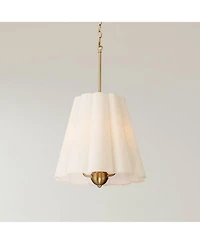 Possini Euro Design Possini Euro Adama 15 3/4" Satin Brass 3-Light Shade Pendant Light