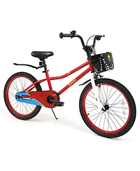 Hongge 20-Inch Height-Adjustable Kids Bike with Dual Brakes, Storage Basket, 143 lbs. Capacity, Ages 8+