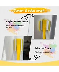 Xdovet Paint Edger Tool Kit 9 Inch Pad Set Trim Touch-up Corner Wall Ceiling 360degree(s) Rotation Handle Trimmer Refill Pads