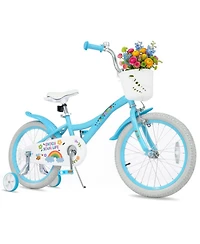 Hongge 18-Inch Kids Bike with Training Wheels and Front Basket