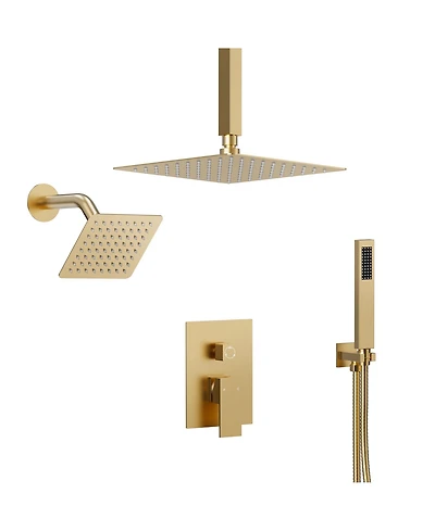 Everstein Pressure Balanced 10" Rainfall Shower System Dual Rain Heads