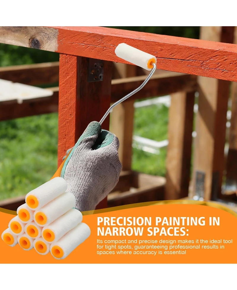 Xdovet Mini Roller Brush Set for Trim Edge Corner Window Frame Touch Up