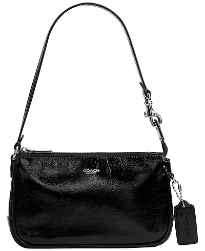 Coach Plaza Glazed Leather Mini Shoulder Handbag