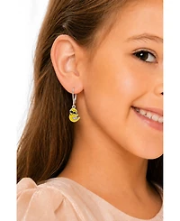 Chanteur Kids Sunglasses Smiley Face Hypoallergenic Earrings for Girls with Sterling Silver Leverbacks