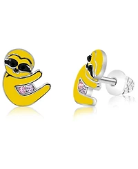 Chanteur Kids Sunglasses Smiley Face Hypoallergenic Earrings for Girls with Surgical Titanium Screwbacks