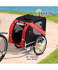 Mountaintop Dog Bike Trailer,20" Rubber Wheels, 3 Entrances, Mesh Screen, Off-Road Travel