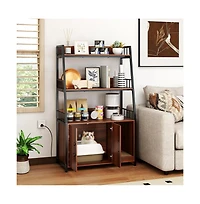 Ruie Cat Litter Box Enclosure Furniture 52 in Storage Cabinet with Charging Station