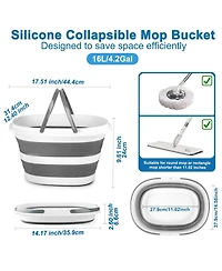 Piscifun Collapsible Silicone Mop Bucket With Handles Multi Purpose Storage Organizer