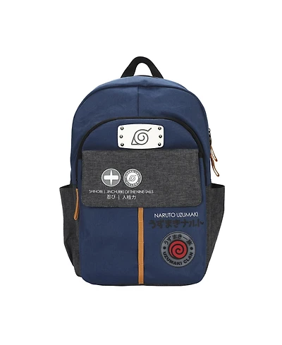 Naruto Shippuden Shinobi Symbols Blue 17.5" Adult Commuter Backpack
