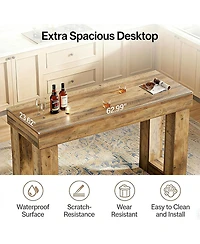 Tribesigns 63" Counter Height Bar Table, Wooden High Top