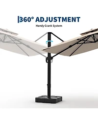 Gaomon 10x10 Ft Square Cantilever Patio Umbrella, 360degree(s) Rotatable Adjustable Height Heavy-Duty Aluminum Outdoor Shade for Pool Garden Backyard