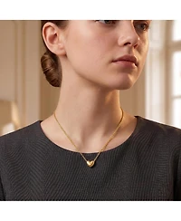 GiGiGirl Minimalist Heart Pendant Necklace White Gold Plated, 14K or 18K Rose Plated
