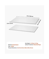 Slickblue 2 Pack Wooden Melamine Shelves, Replacement Cabinet Shelf Boards for Closet Organization