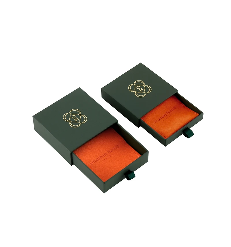 Ottoman Hands Crescent Moon Drop Earrings