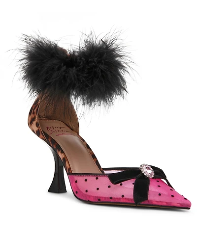 Betsey Johnson Women's Cherie Feathered Slip-On Pumps