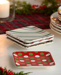 Certified International Santa Delight Canape Plates, Set of 4