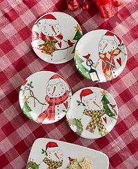 Certified International Snowman Delight Dessert Plates, Set of 4