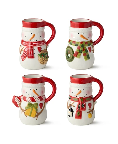 Certified International Snowman Delight Mugs, Set of 4