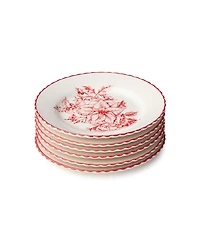 Certified International Crimson Noel Canape Plates, Set of 6