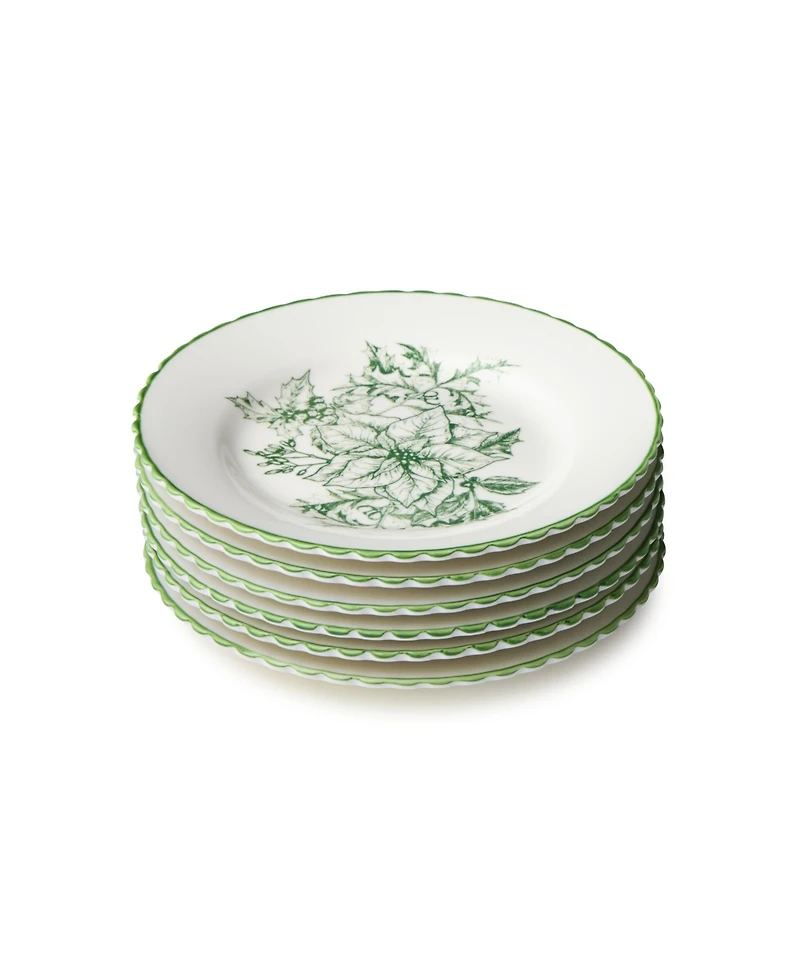 Certified International Winter Evergreen Canape Plates, Set of 6