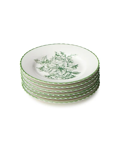 Certified International Winter Evergreen Canape Plates, Set of 6