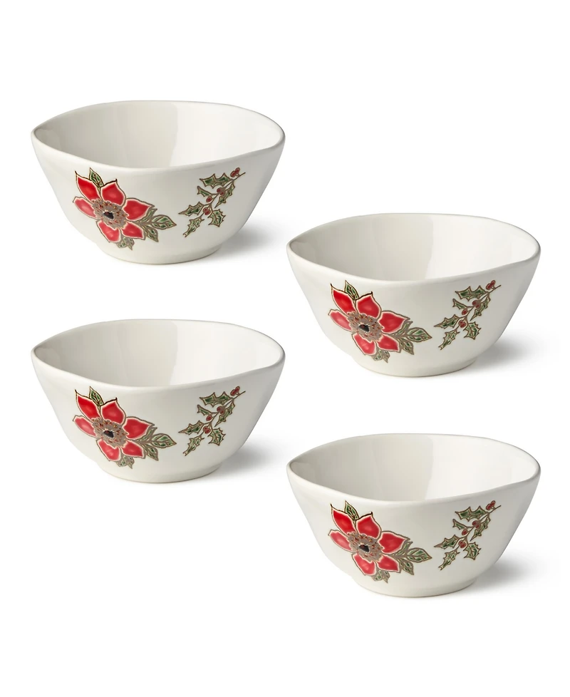 Certified International Festive Blooms Ice Cream Bowls, Set of 4