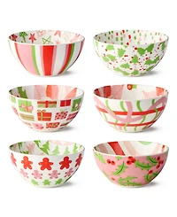 Certified International Scarlet Ribbon All-Purpose Bowls, Set of 6