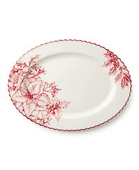 Certified International Crimson Noel Oval Platter