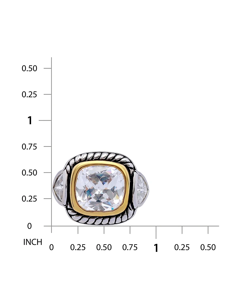Macy's Square Trillion Cubic Zirconia and Oxidized Accents Statement Ring