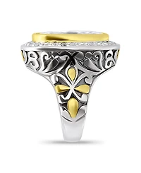Macy's Oval Cubic Zirconia Oxidized Accents Statement Ring