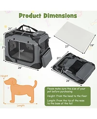 Ruie Collapsible Soft Sided Dog Crate 28 in 3 Door Folding Travel Pet Kennel