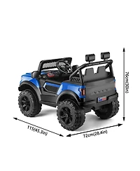 Yobtop Kids 12V Ride-On Car with Remote Control, 2 Motors & Music, Ages 3+