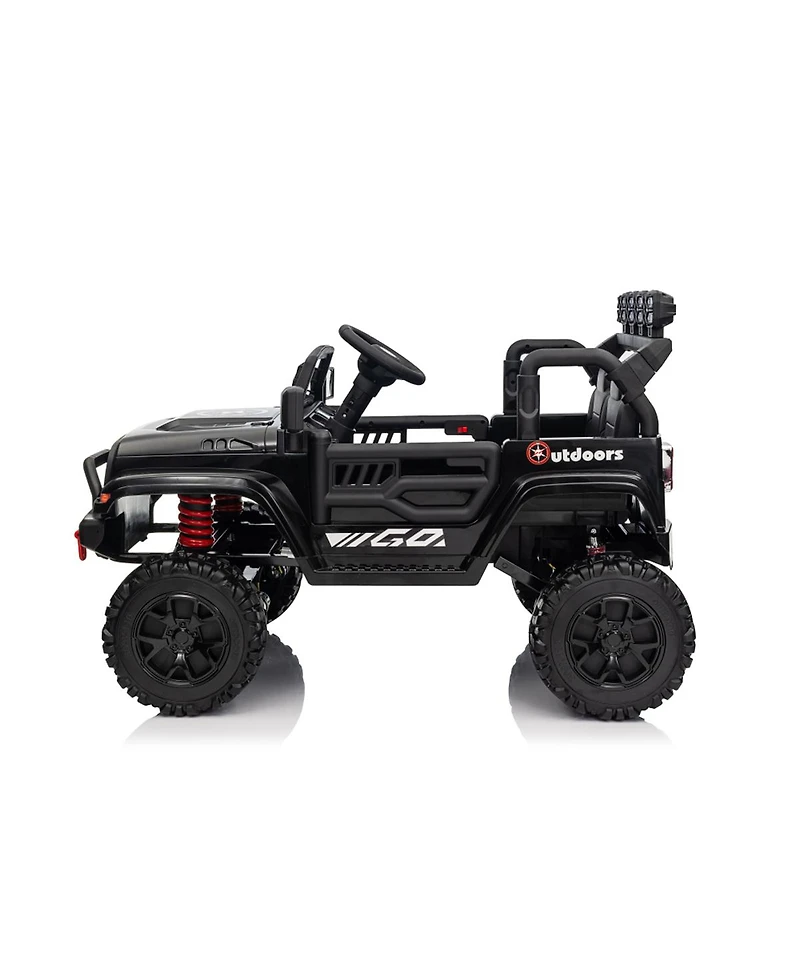 Yobtop 24V 7Ah 2-Seater Remote-Control 4WD Ride-On Jeep, Ages 3+