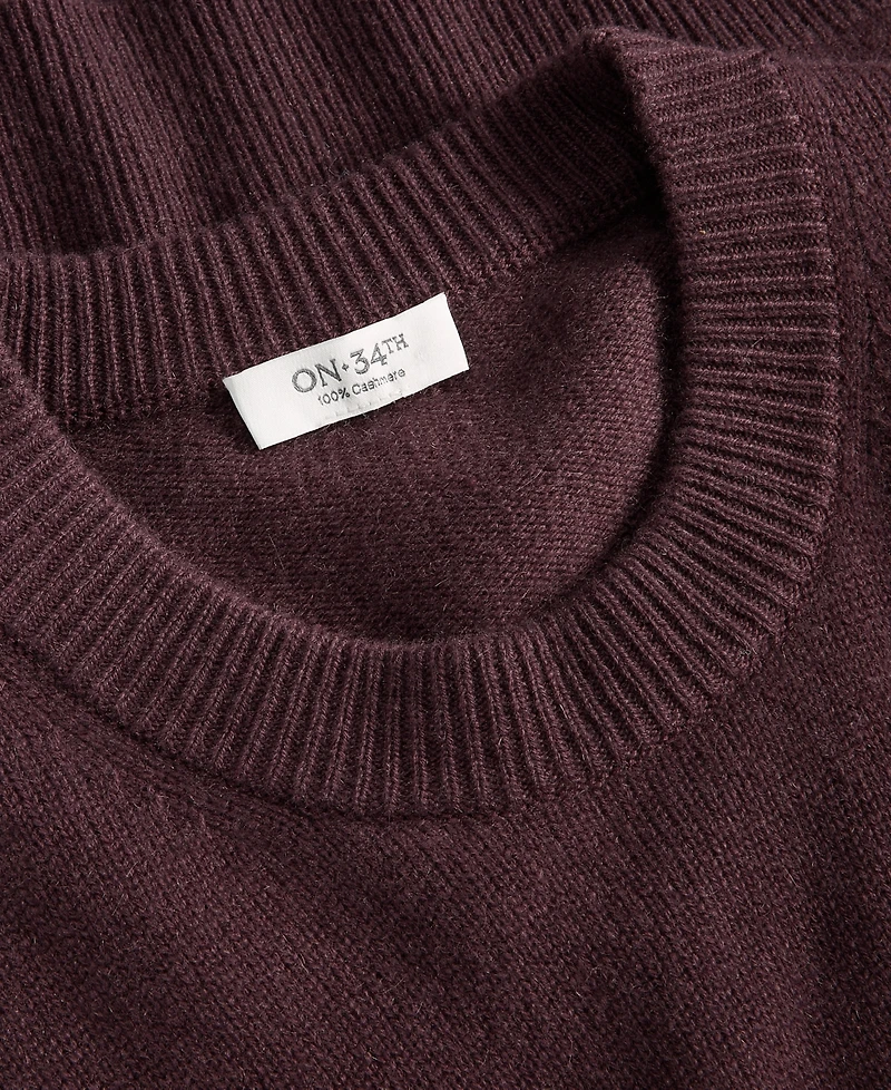 On 34th Women's Cashmere Crewneck Relaxed-Fit Sweater, Macy's Exclusive