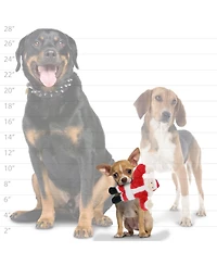Mighty Jr Holiday Santa 2 Pack, Durable Plush Squeaky Dog Toy