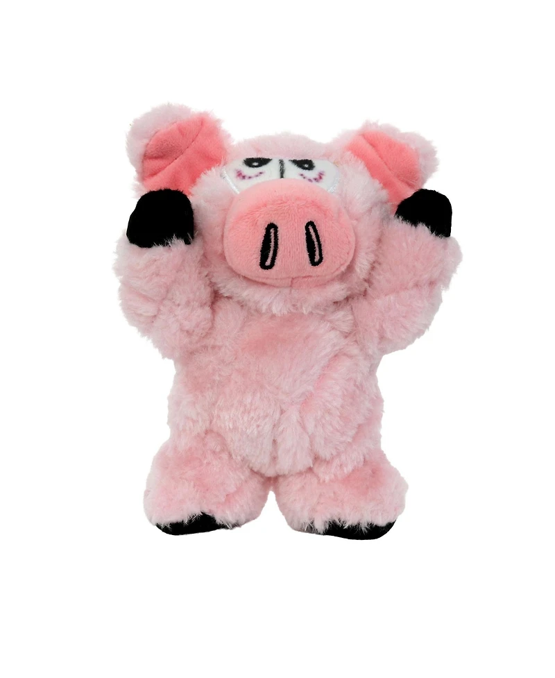 Mighty Jr Angry Animals Pig 2 Pack, Durable Plush Squeaky Dog Toy