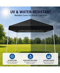 gaomon 10x10 ft Pop Up Canopy Tent with Slant Legs, Uv and Water-Resistant