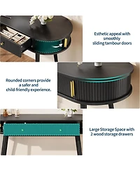 Gaomon 55-Inch Black Office Desk with 2 Drawers, Executive Computer Workstation for Home Office and Bedroom