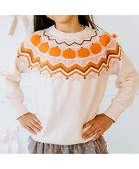 Sweet Wink Little Girls Pumpkin Fair Isle Sweater