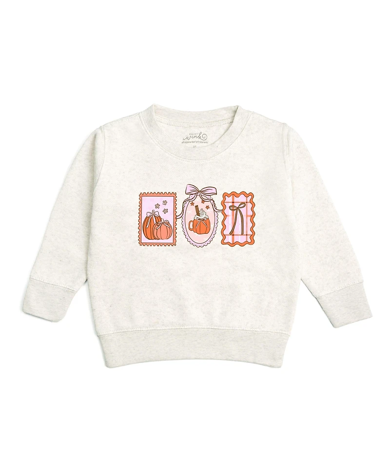 Sweet Wink Little Girls Pumpkin Cameo Sweatshirt